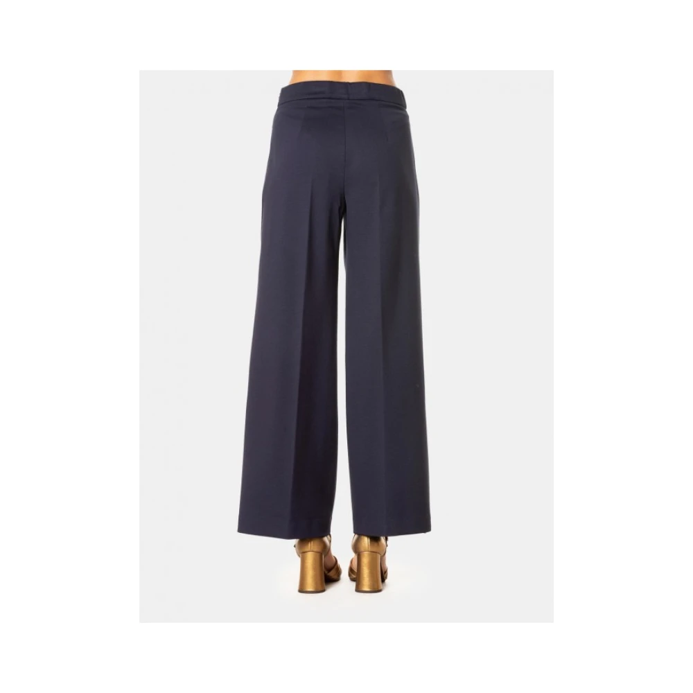 Liviana Conti Nacht Viscose Palazzo Broek Blue Dames