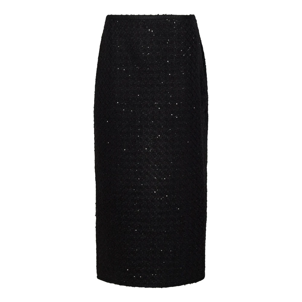 Rotate Birger Christensen Zwarte strakke rok met split aan de achterkant Black Dames