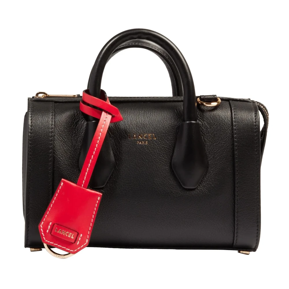 Lancel Women's Black Handbags, One Size, Leather Bowling Bag Bcbg