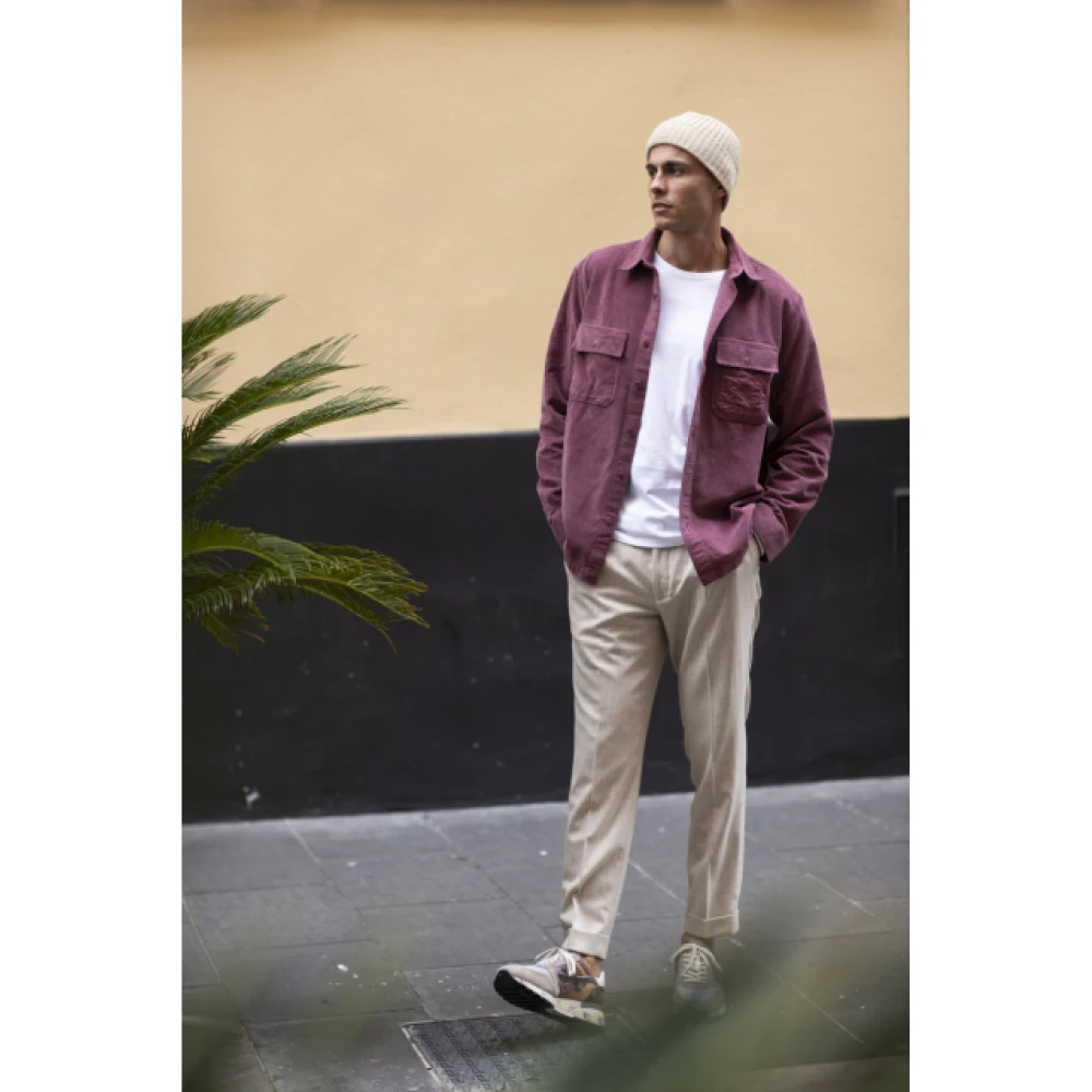 Belstaff Bordeaux Corduroy Overshirt Red Heren