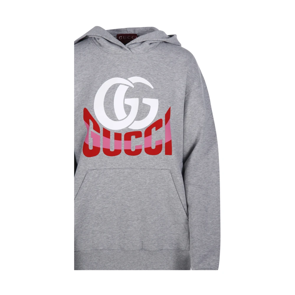 Gucci Reguliere Sweatshirt Hoodie Grijs Melange Gray Dames