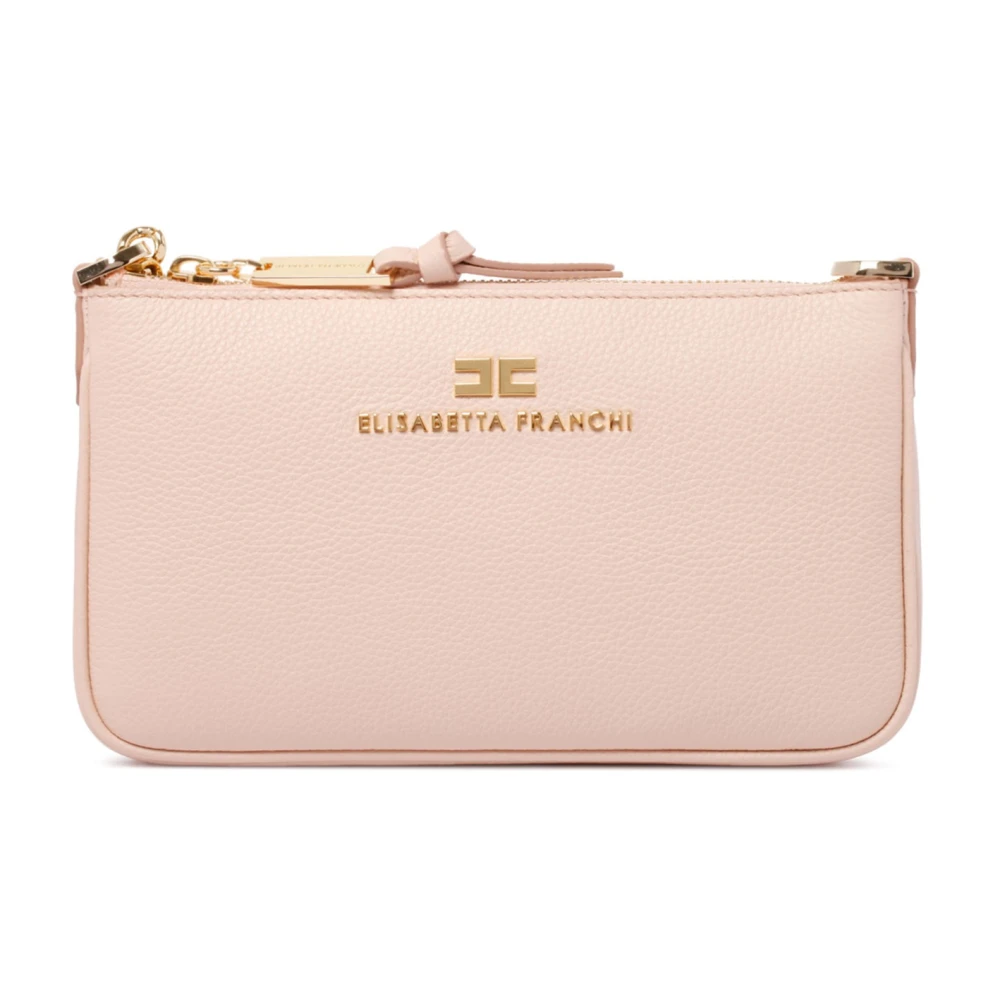 Elisabetta Franchi Roze Schoudertas van Leer Pink Dames