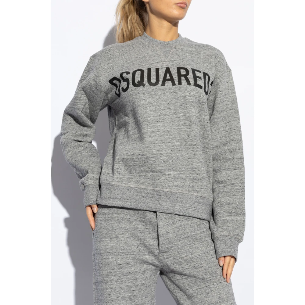 Dsquared2 Sweatshirt met logo Gray Dames