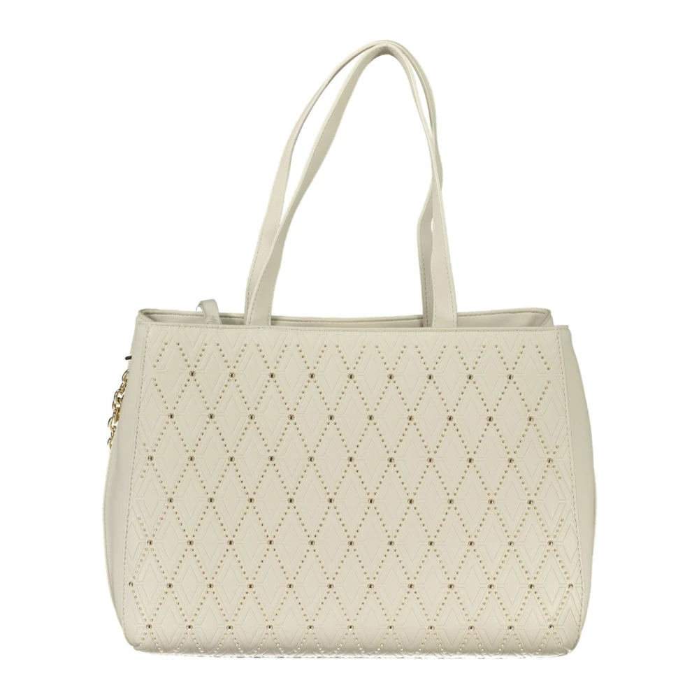 Valentino by Mario Valentino Witte Leren Schoudertas met Ketting White Dames