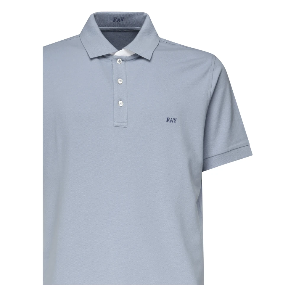 Fay Blauwe T-shirts en Polos met Korte Mouwen Blue Heren