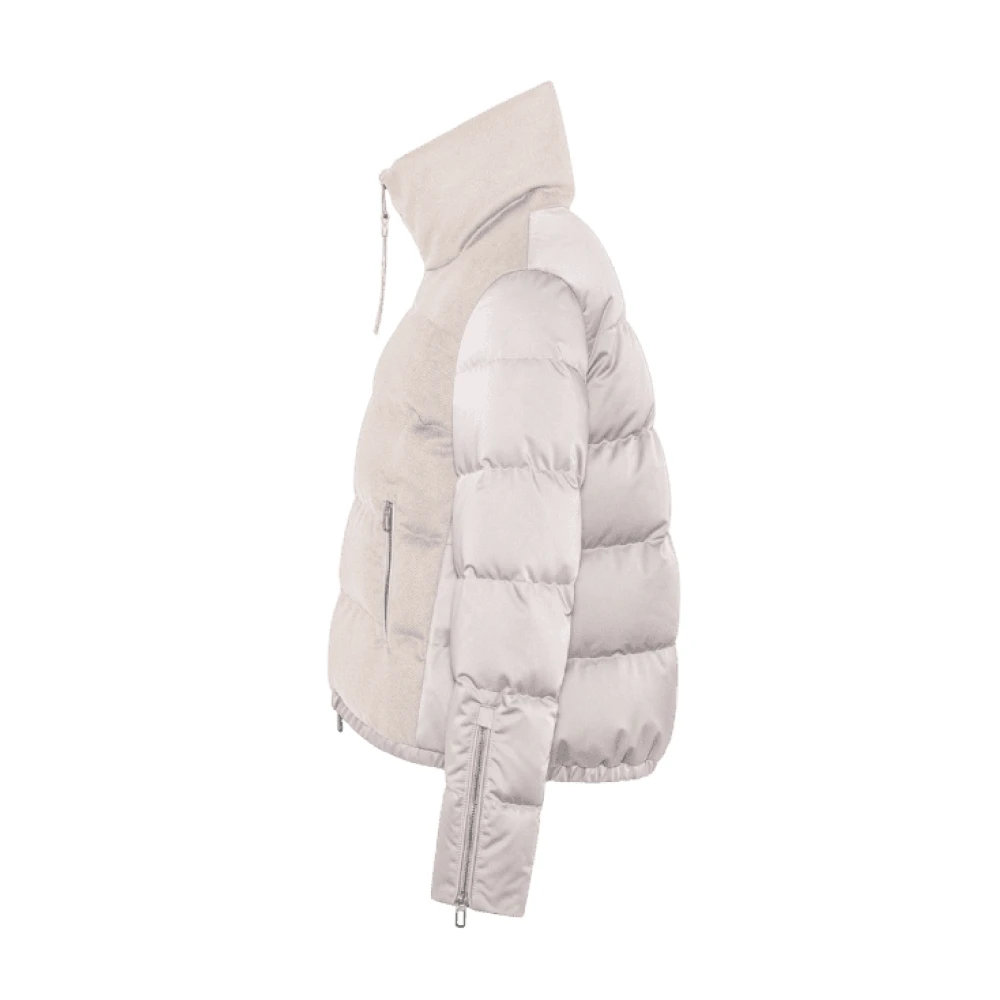 Duno Beige gewatteerde jas met capuchon Beige Dames