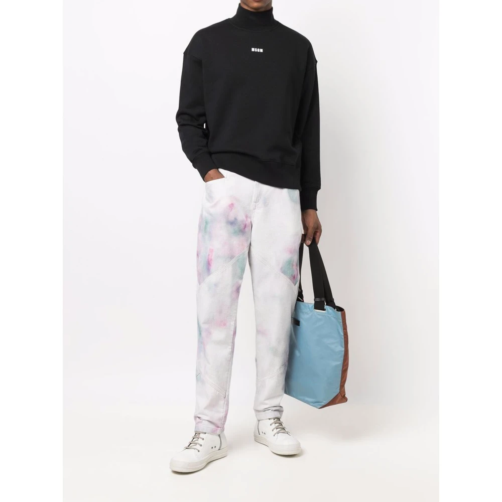 Msgm Hoge Hals Zwarte Sweater Black Heren