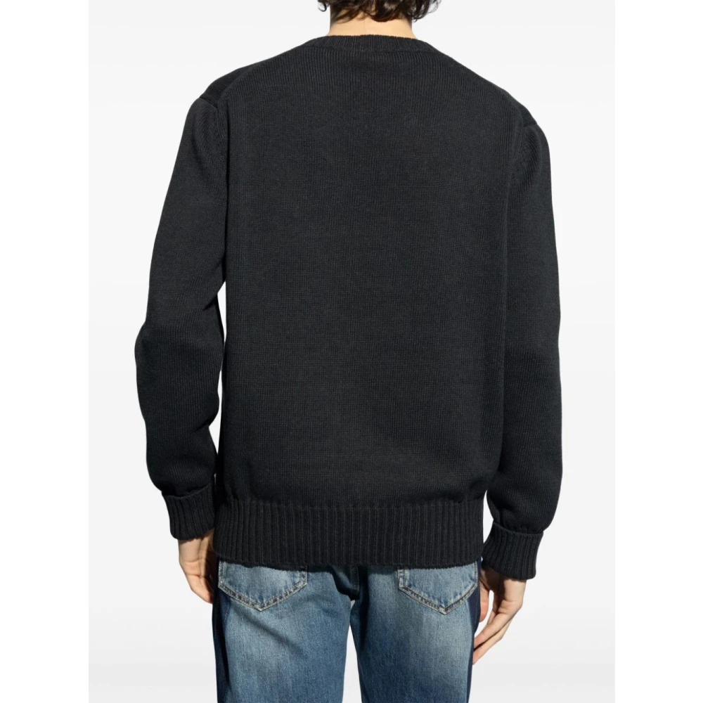 alexander mcqueen Zwarte Katoenen Trui met Logoprint Black Heren