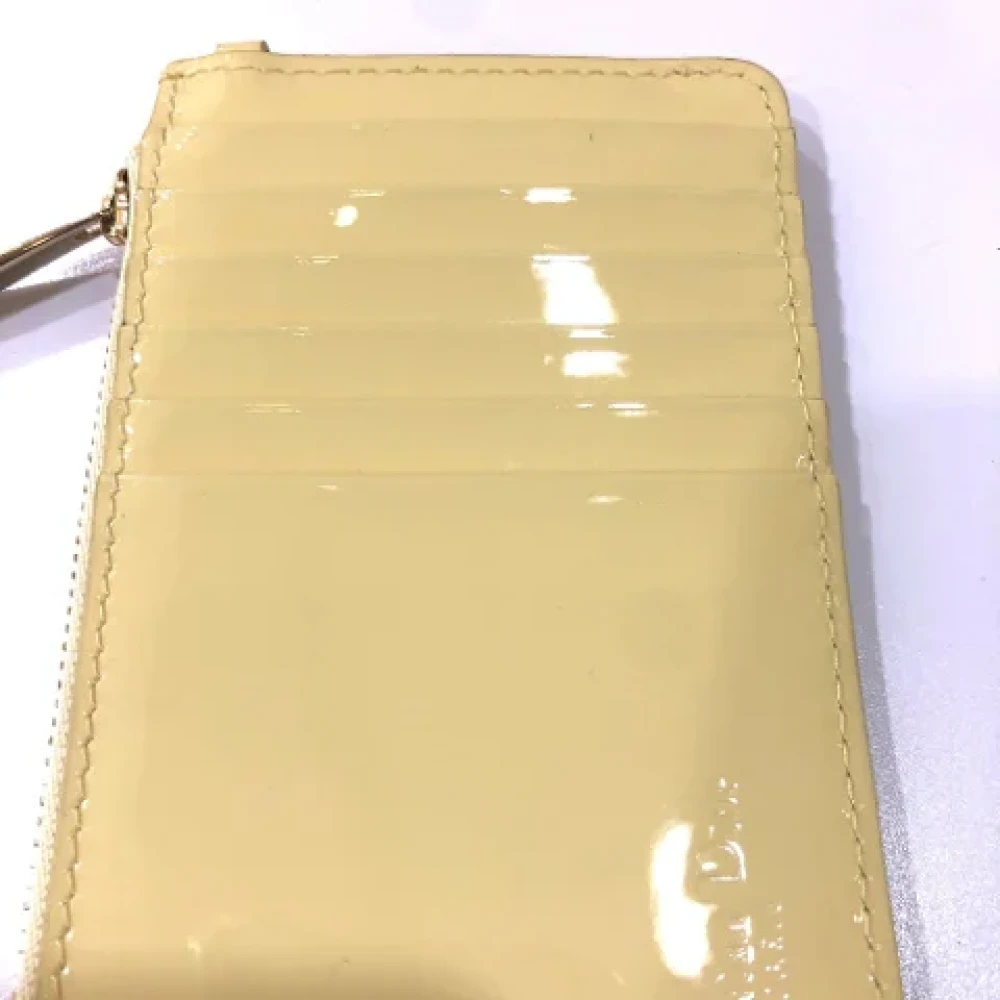 Dior Vintage Pre-owned Leather wallets Beige Dames