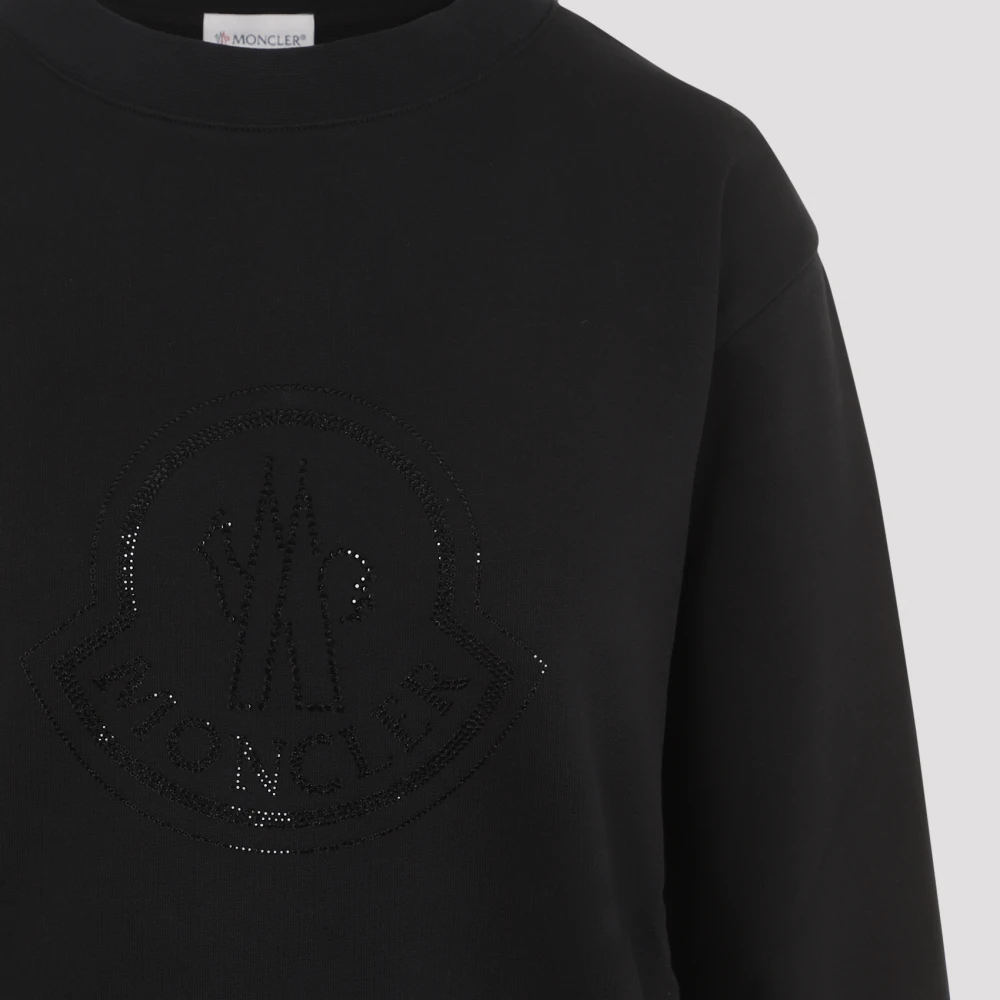 Moncler Zwarte Sweatshirt voor Vrouwen Aw24 Black Dames