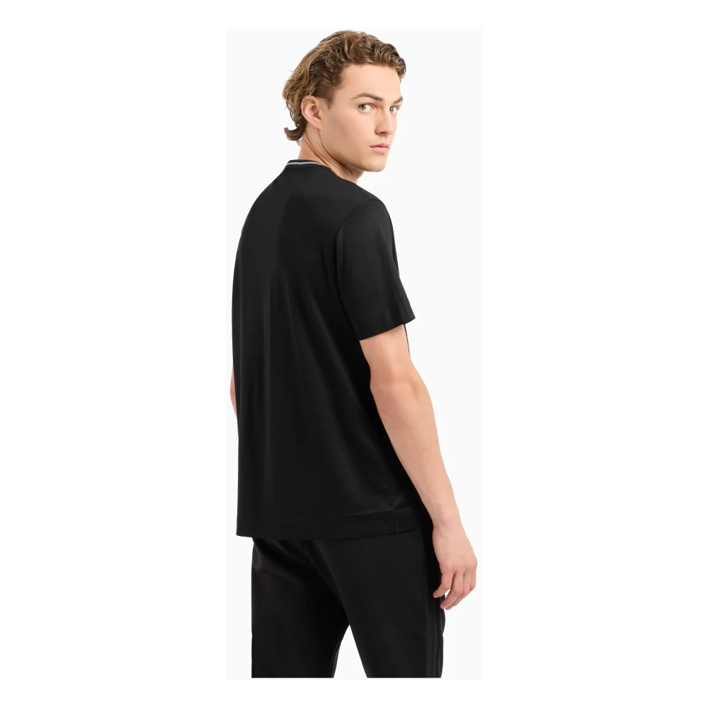 Emporio Armani Zwart T-shirt met logo-accent Black Heren