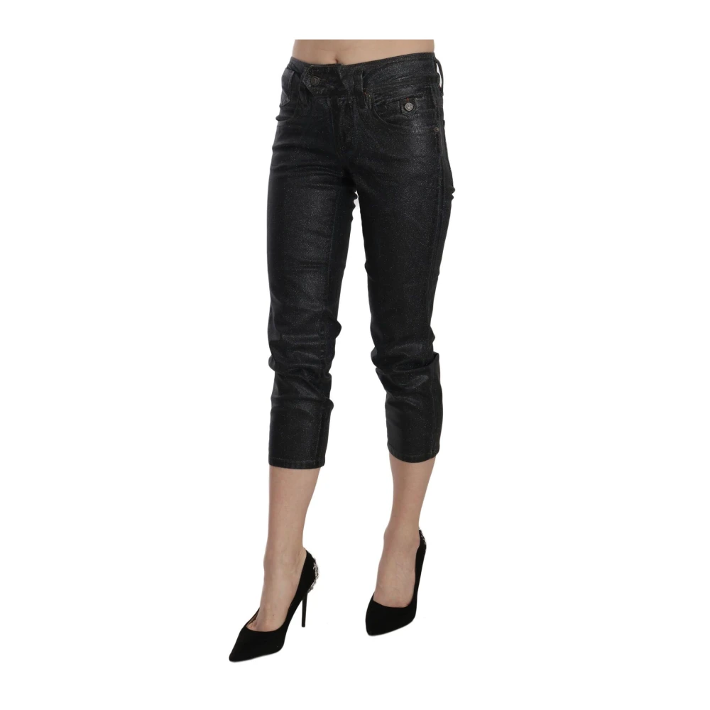 John Galliano Stijlvolle Zwarte Cropped Jeans Black Dames