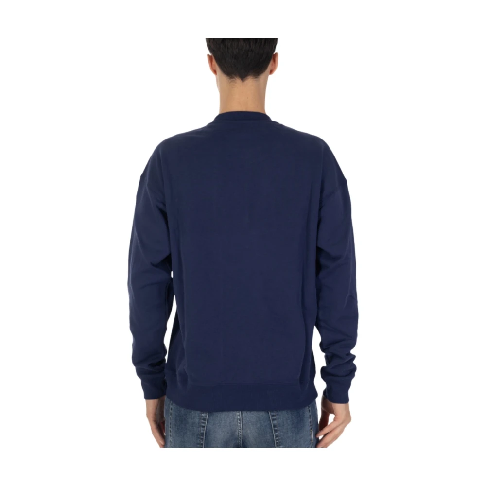 Moschino Blauwe Logo Print Sweater Blue Heren
