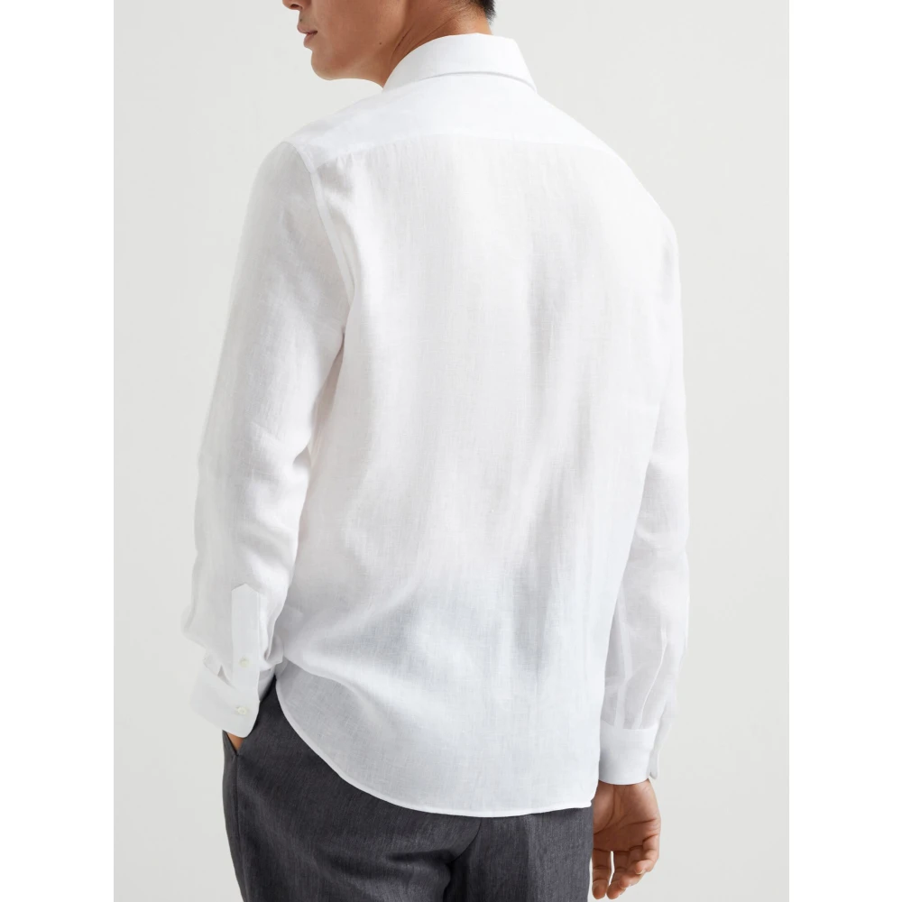 BRUNELLO CUCINELLI Wit Overhemd Klassieke Stijl White Heren