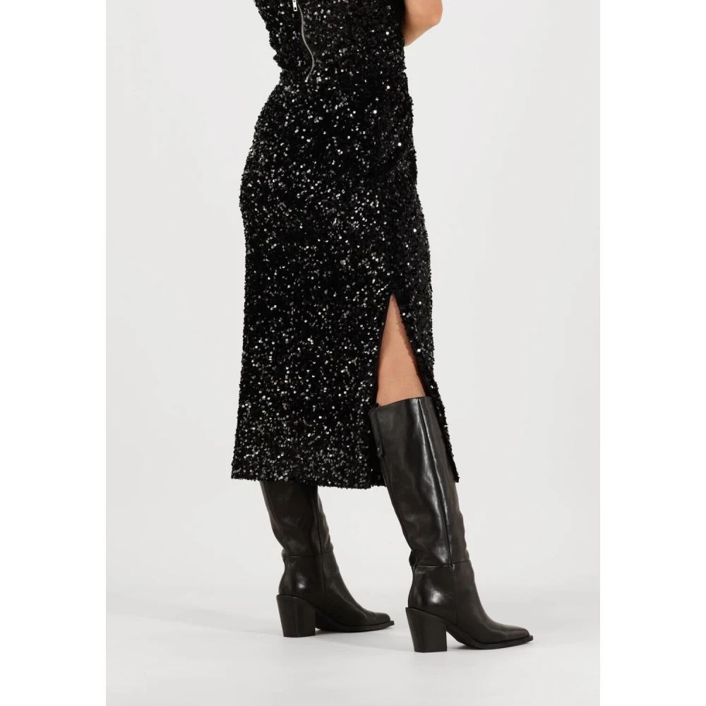 Notre-v Zwarte Midi Rok Nv-Embla Stijl Black Dames