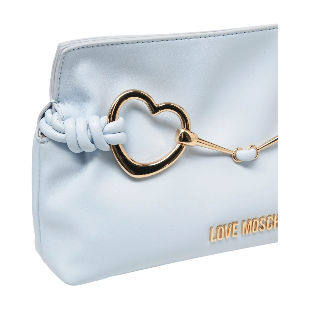 Love Moschino Blauwe Clutch met Logodetail Blue Dames