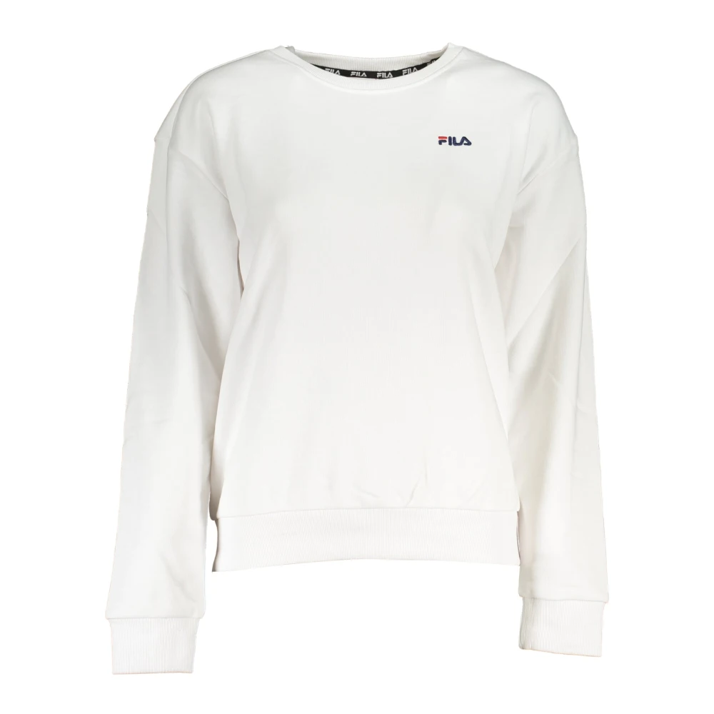 Fila Witte Sweatshirt met Lange Mouwen Geborduurd Logo White Dames