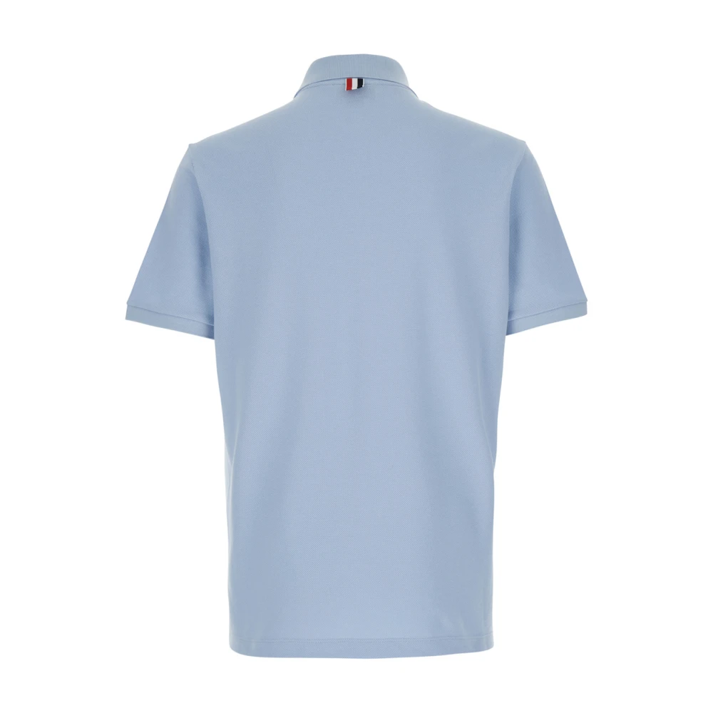 Thom Browne Blauw Polo Shirt met Streep Detail Blue Heren