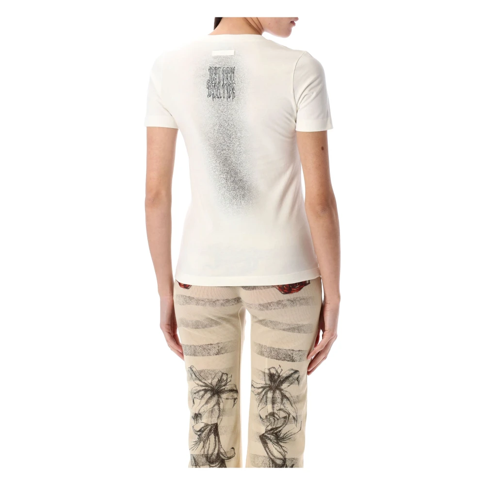 Jean Paul Gaultier Grafische Print Offwhite Zwart T-shirt White Dames