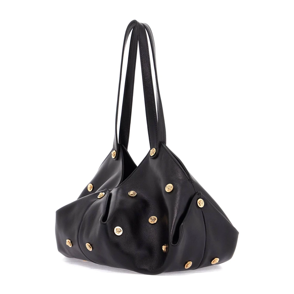 Versace Plongé Nappa Leren Protea Schoudertas Black Dames