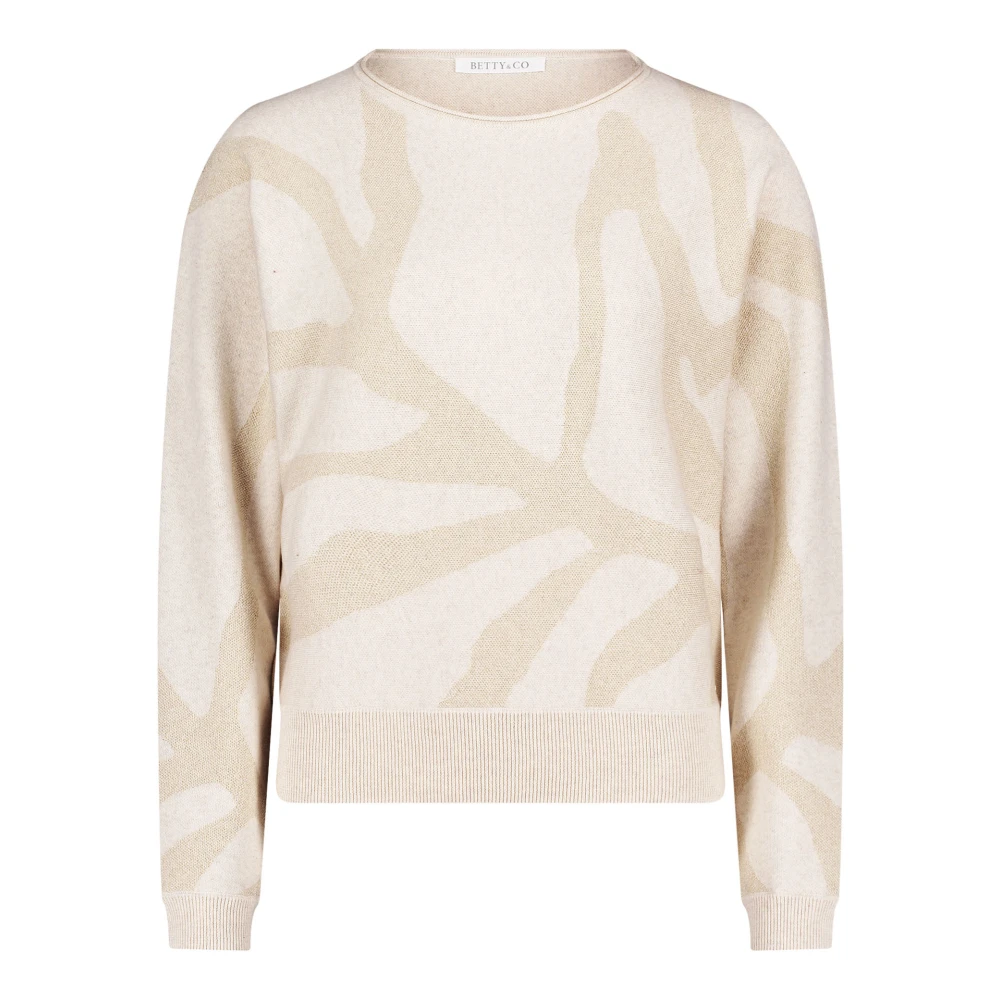 Betty & Co Gebreide trui met Lurex-draad Beige Dames