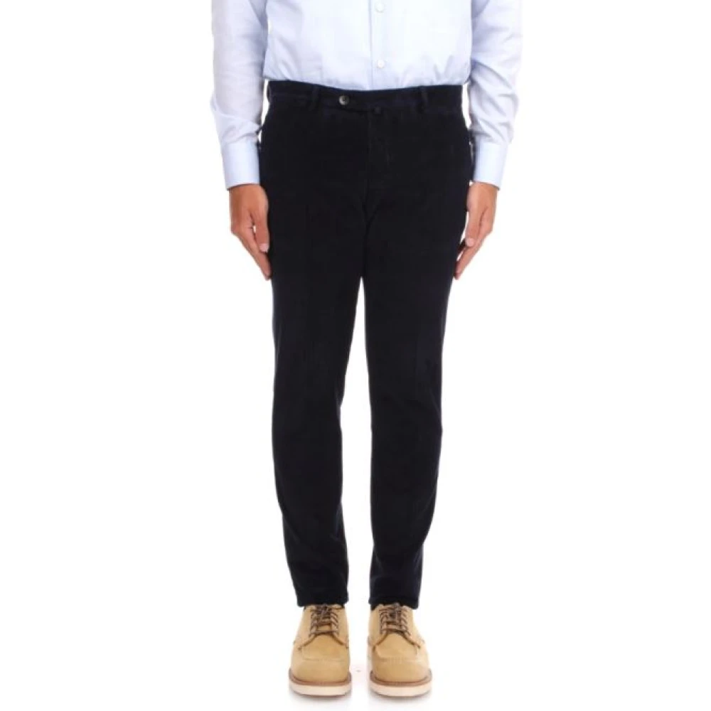 Briglia Blauwe Corduroy Broek Slim Fit Blue Heren