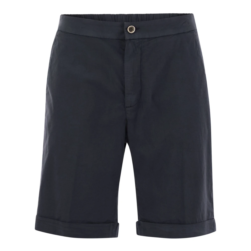 PESERICO Stretch Cotton Bermuda Shorts Blue Heren