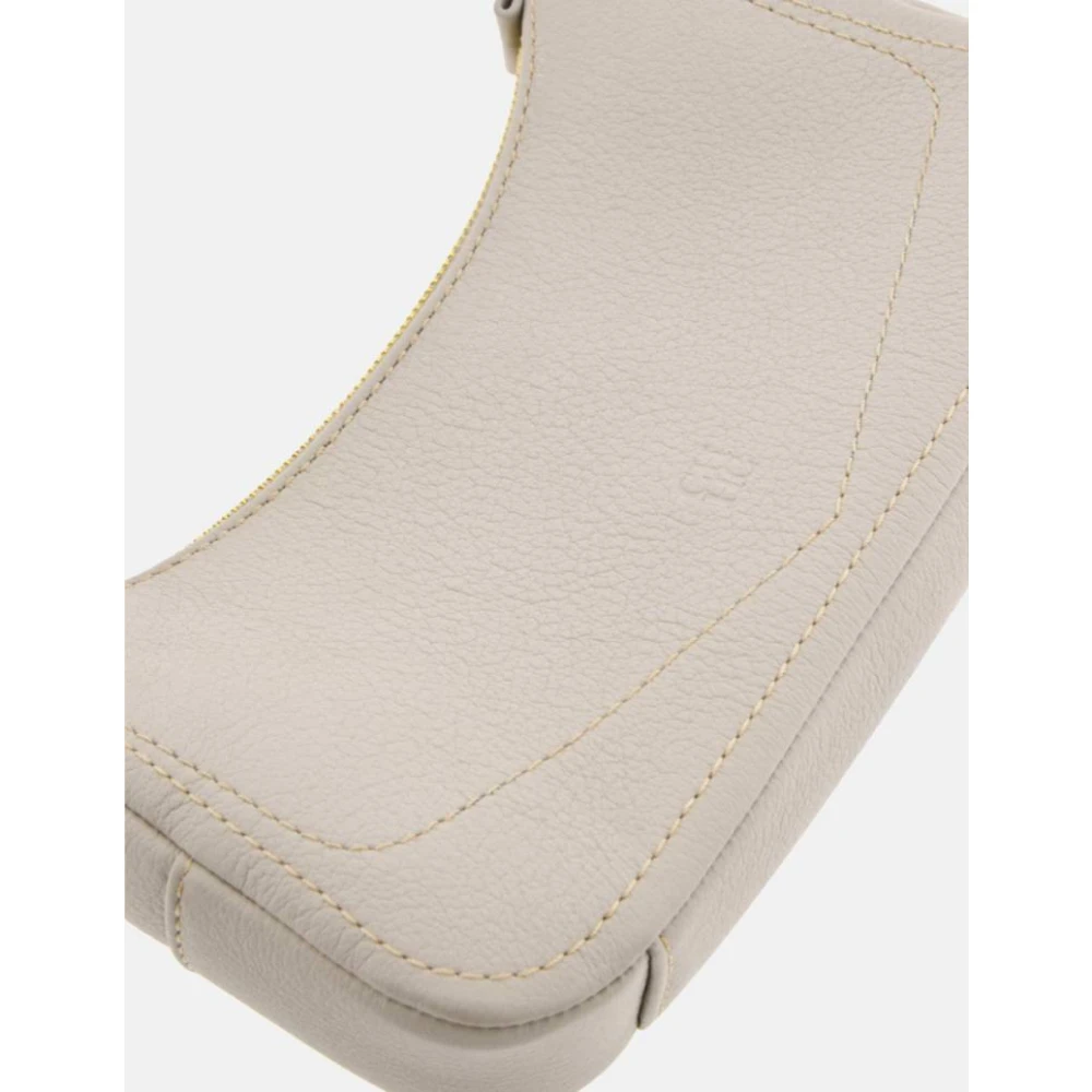 Carolina Herrera Mini Pochette Blasón Leren Tas Beige Dames