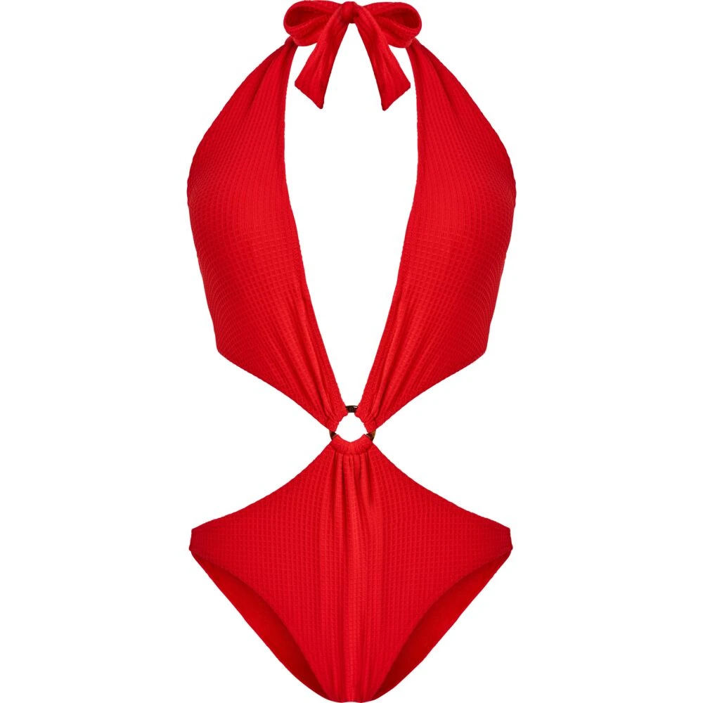 Vilebrequin Jacquard Vichy Trikini Badpak voor Dames Red Dames