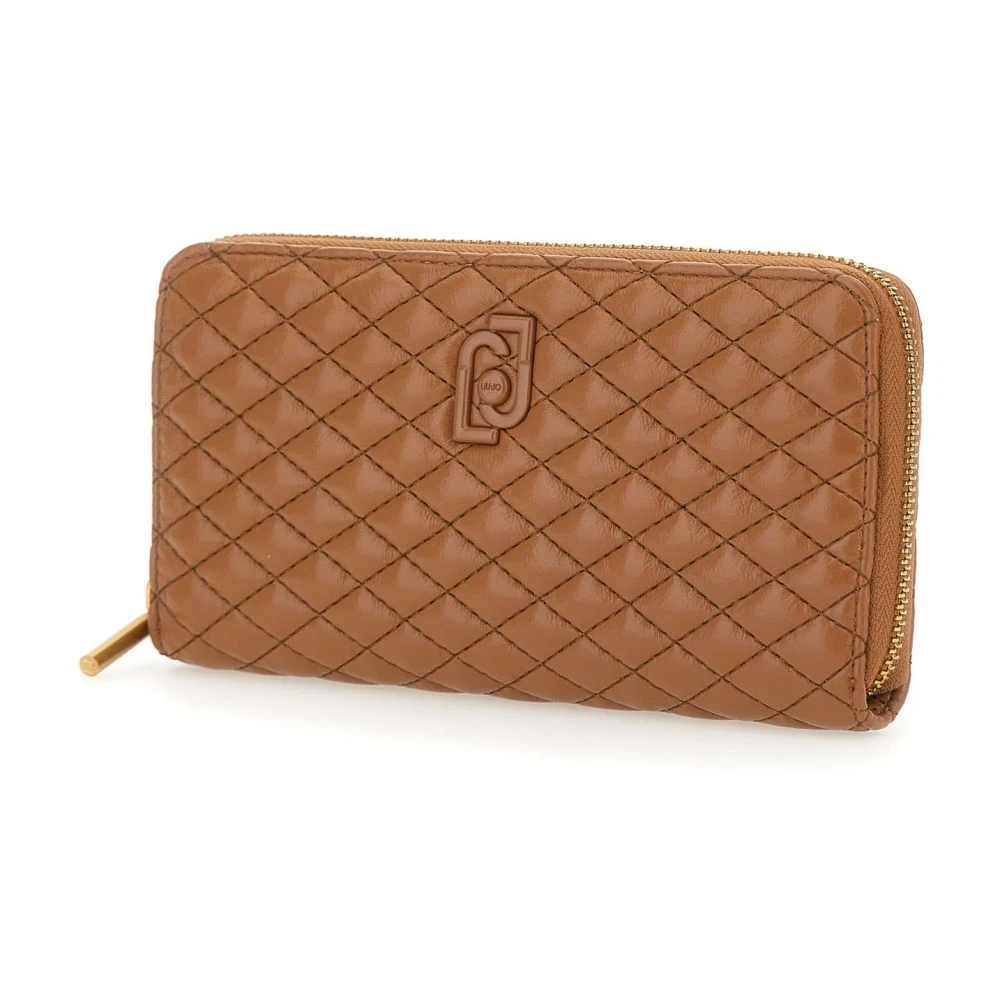 Liu Jo Gewatteerde Karamel Portemonnee met Gouden Details Brown Dames