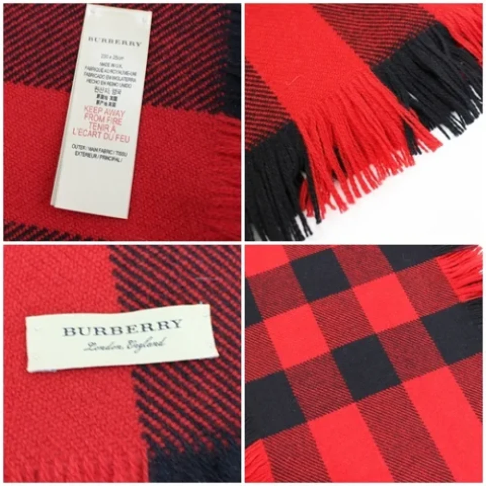 Burberry Vintage Pre-owned Cotton scarves Red Dames