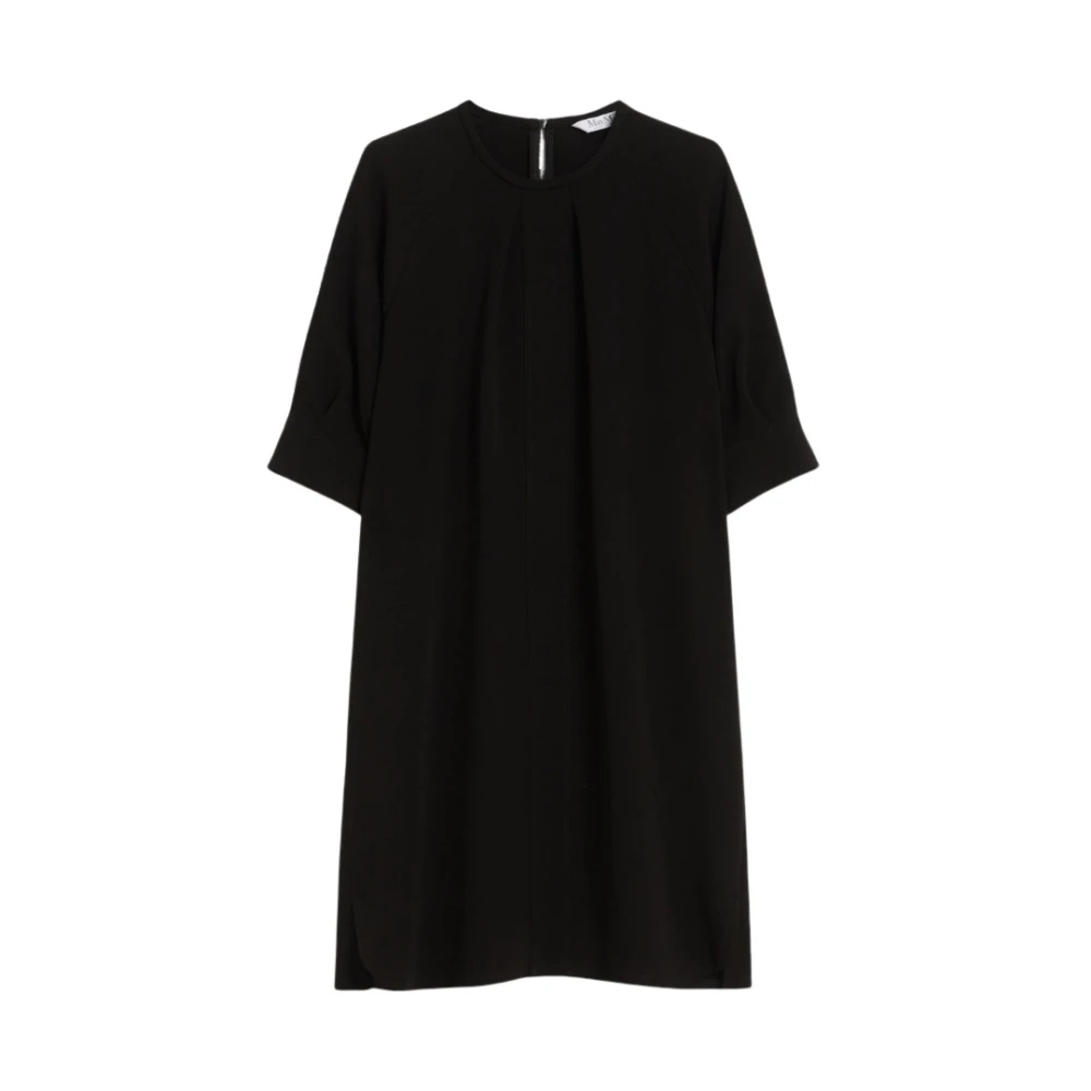Max Mara Eenvoudige Ponte Jurk met Ronde Hals Black Dames