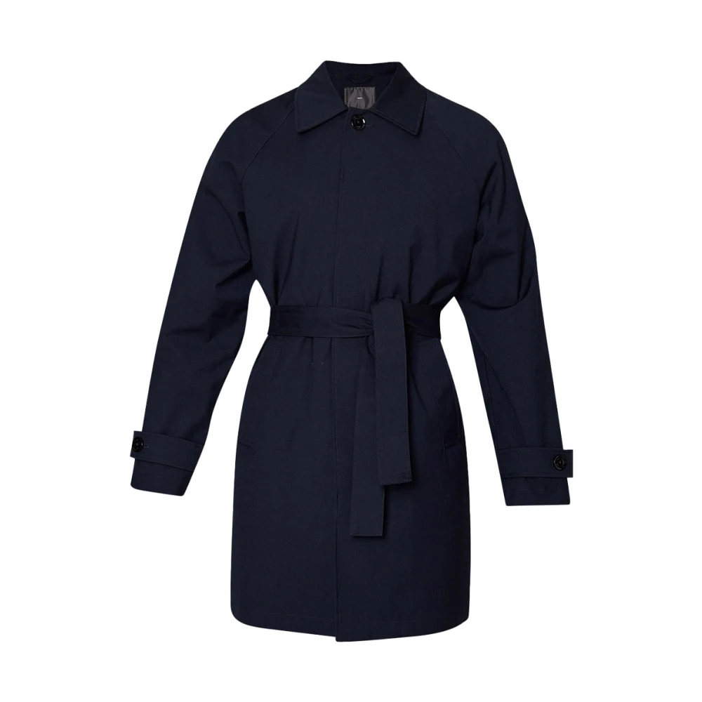 Liu Jo Elegant Polyester Trench Coat Blue Heren