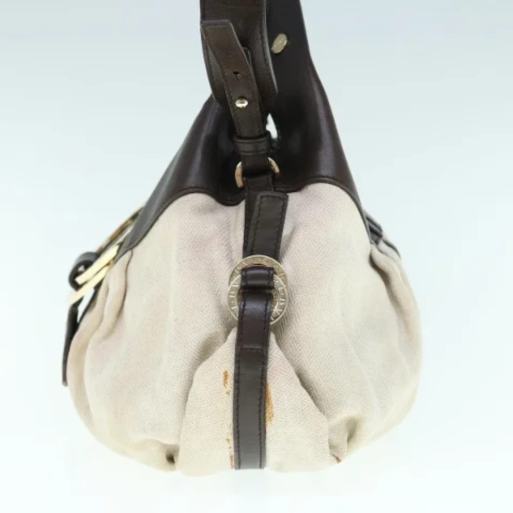 Bvlgari Vintage Pre-owned Canvas handbags Beige Dames