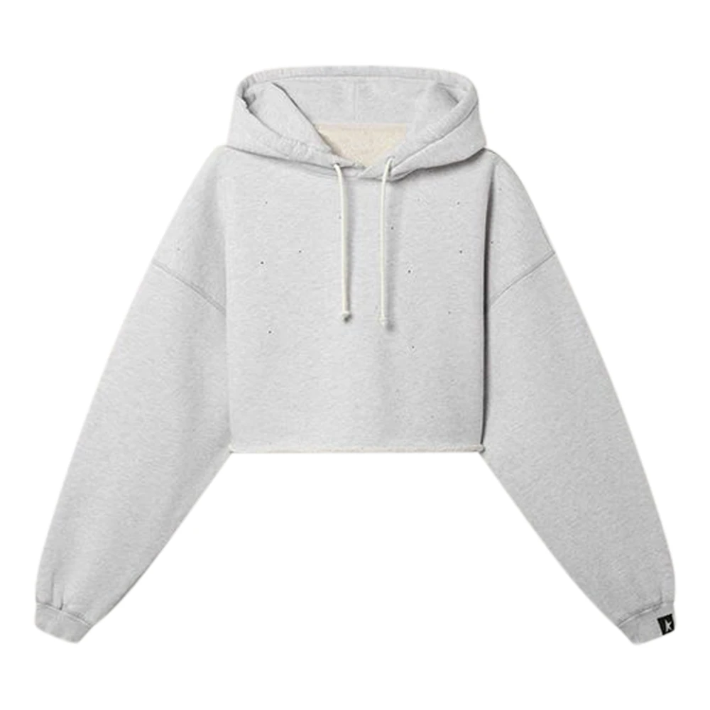 Golden Goose Mujer Gris - Sudadera Con Capucha Corta Con Estrella - Sweatshirts & Hoodies - M