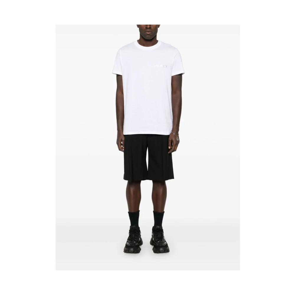 Balmain Witte Crew Neck Korte Mouwen Shirt White Heren