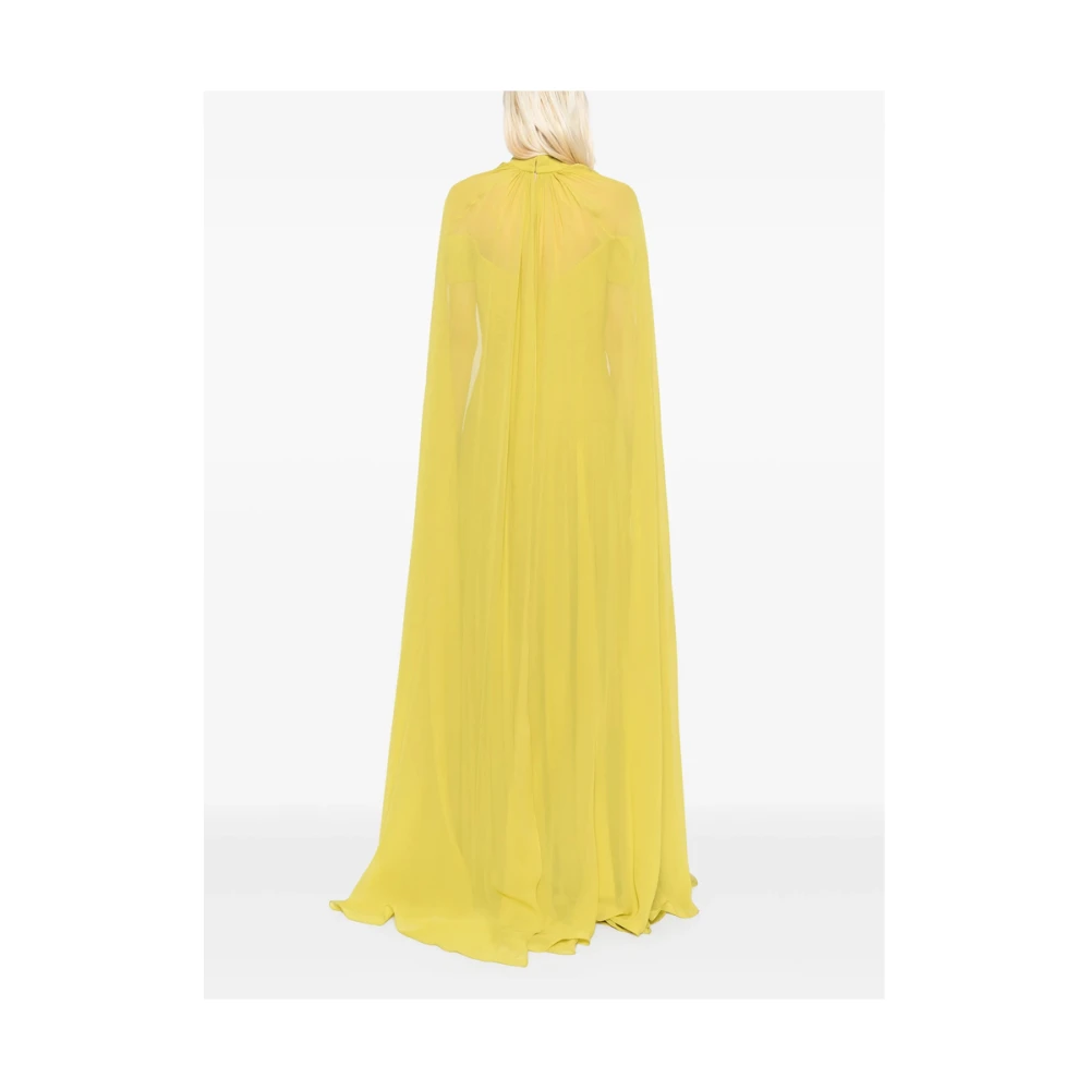 Elie Saab Lichtgroene Sweetheart Neck Jurk Yellow Dames