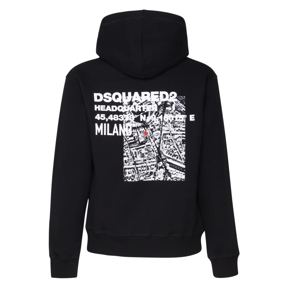 Dsquared2 Zwarte Katoenen Hoodie Black Heren