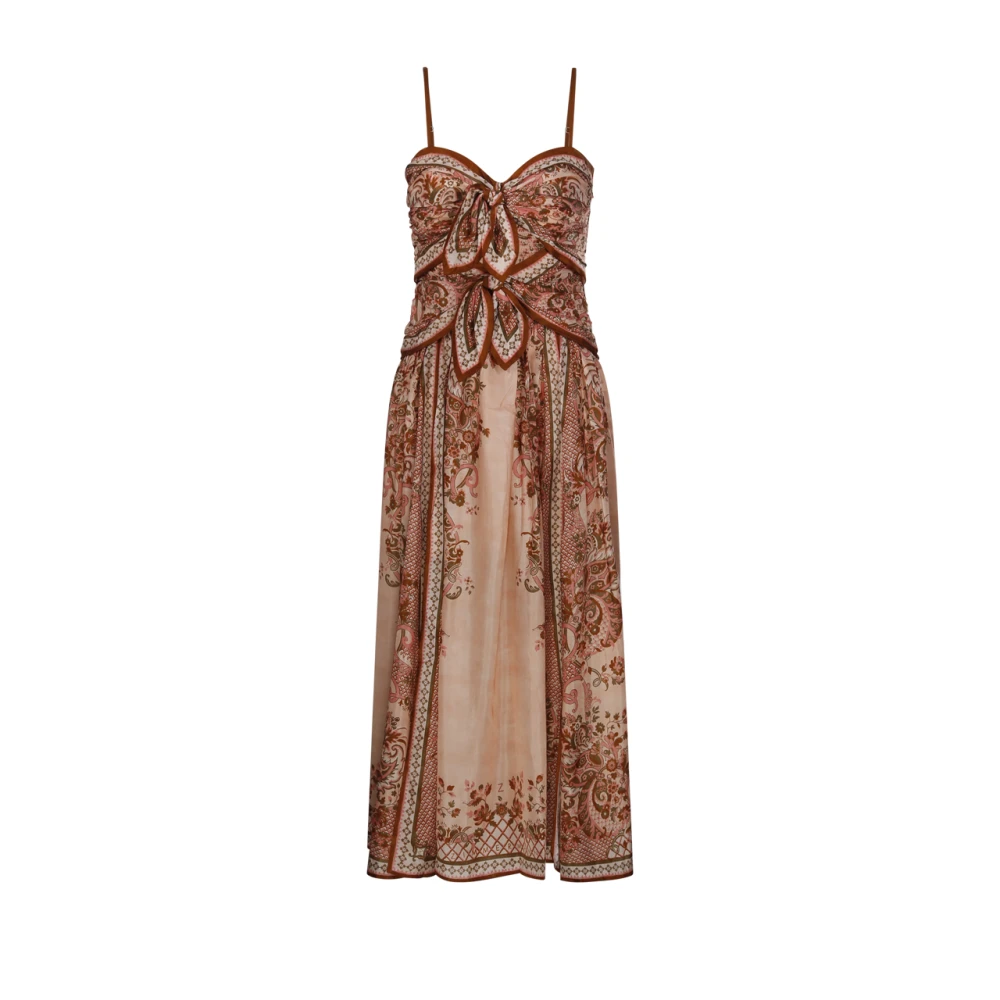 Zimmermann Multicolor Aster Scarf Midi Dress - Female - Midi Dresses - Xs - Dresses