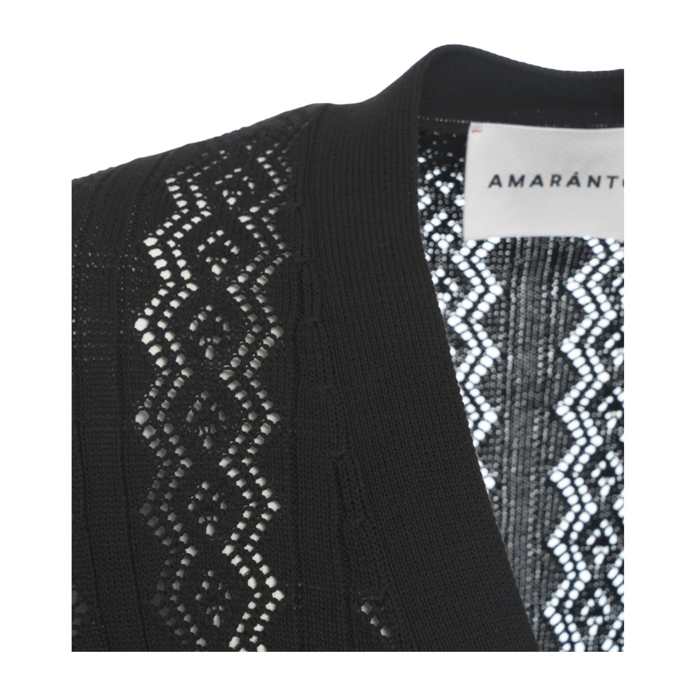 Amaránto Zwart Gebreid Vest Black Heren