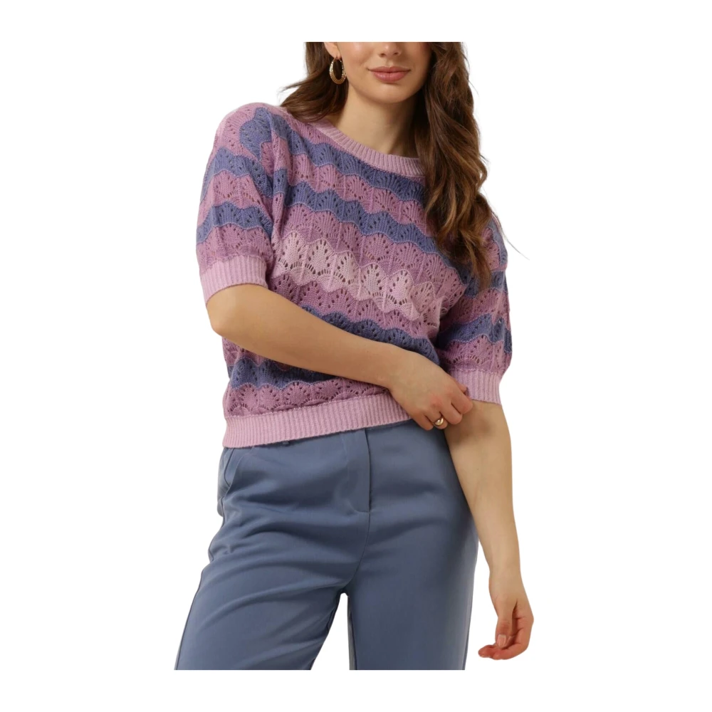 YDENCE Dames Tops & T-shirts Knitted Top Selah Paars