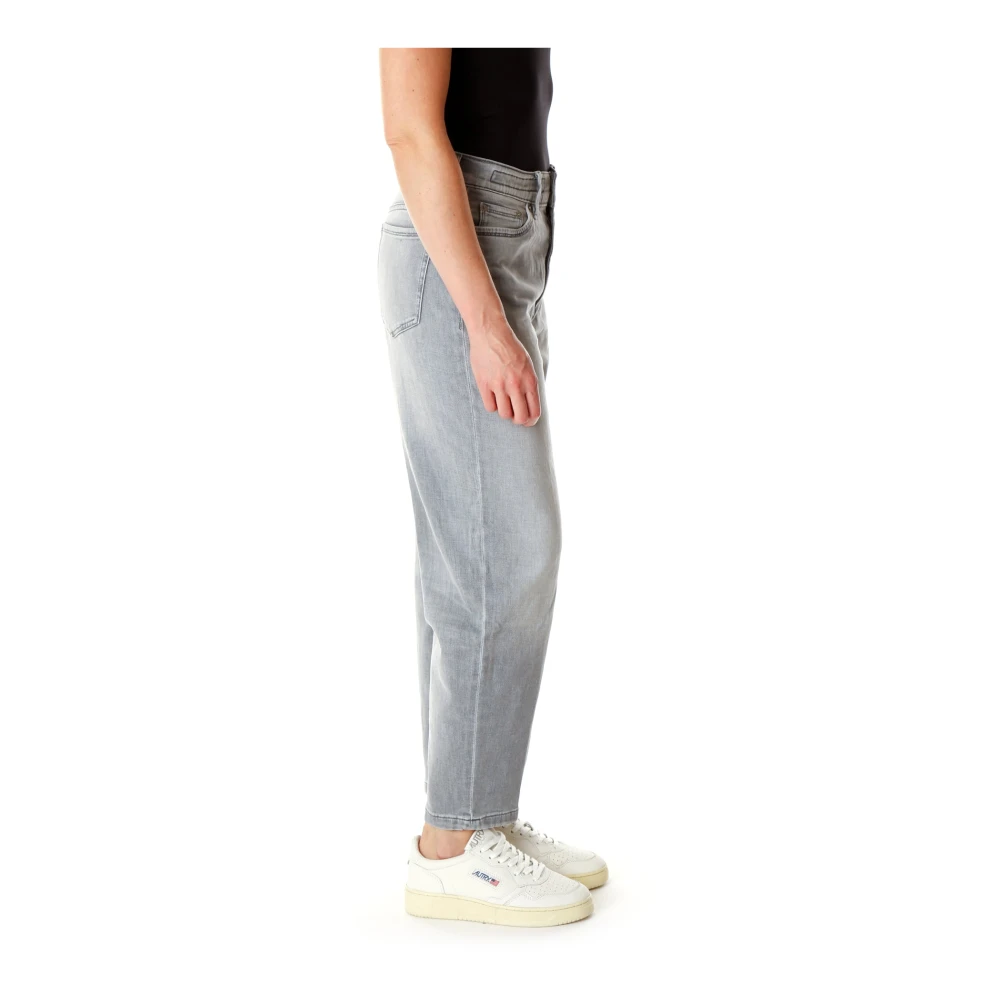 drykorn Cropped Tapered Fit Mid Waist Jeans Gray Dames