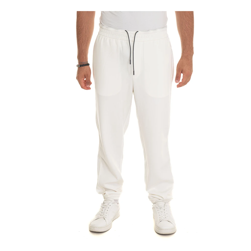 Emporio Armani Stretch Jogger Broek met Striktaille Beige Heren