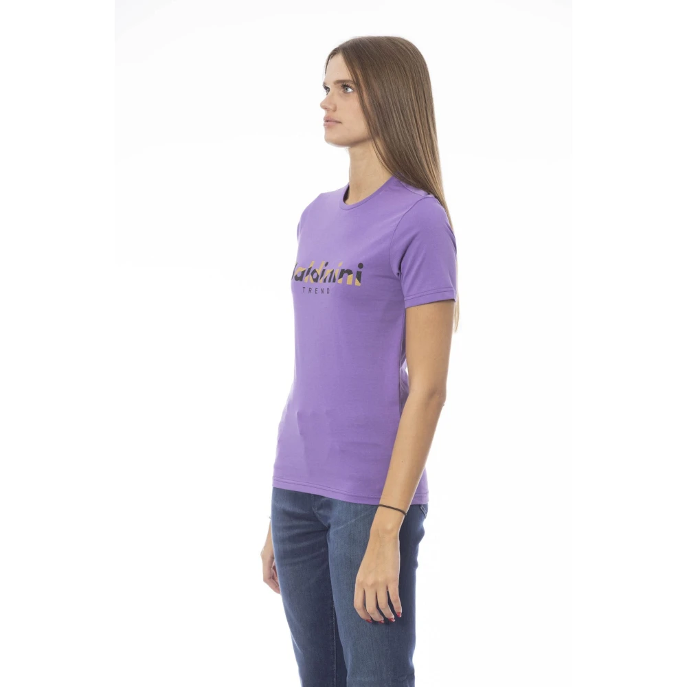 Baldinini Trendy T-shirt met voorprint Purple Dames