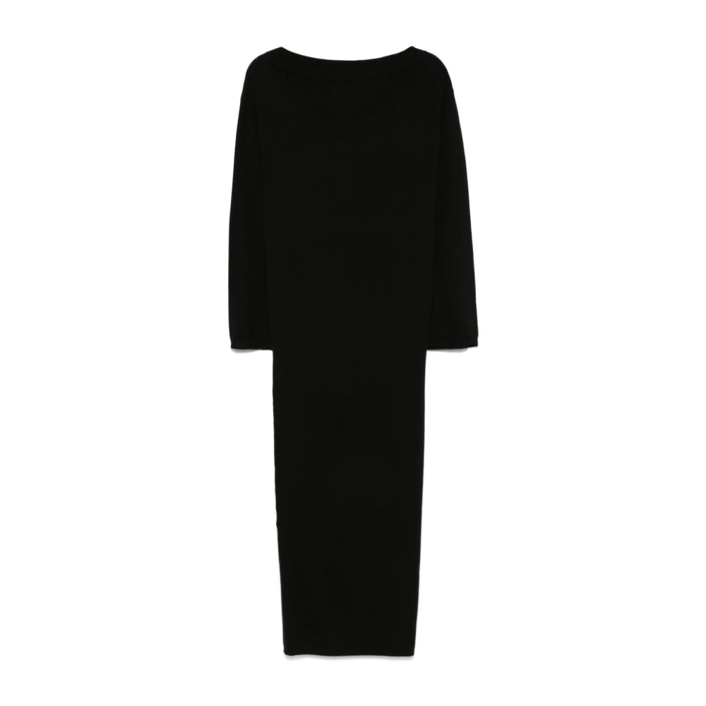 Birgitte Herskind Zwarte Off-Shoulder Gebreide Jurk Black Dames