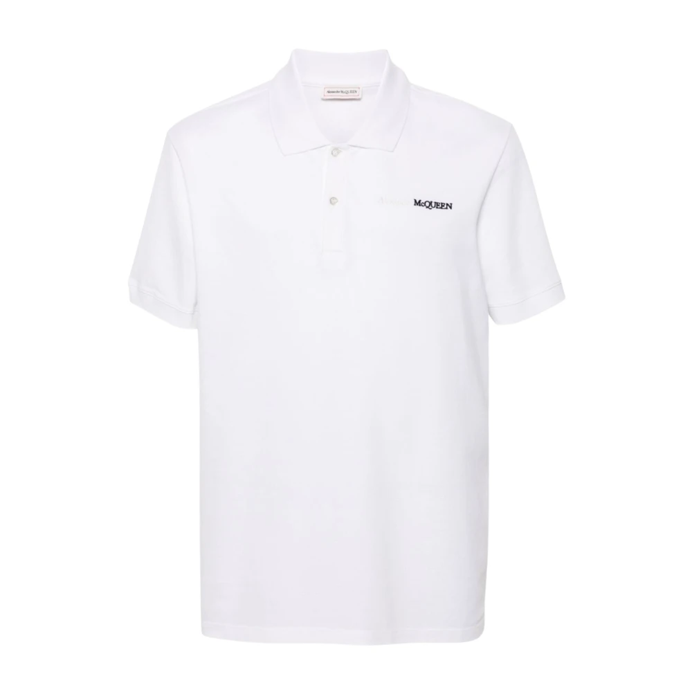Alexander mcqueen Witte Polo Shirt Geborduurd Logo White Heren