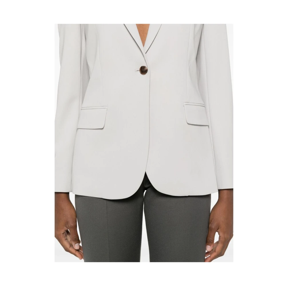 Theory Grijze Geknoopte Jas met Amerikaanse Stijl Gray Dames