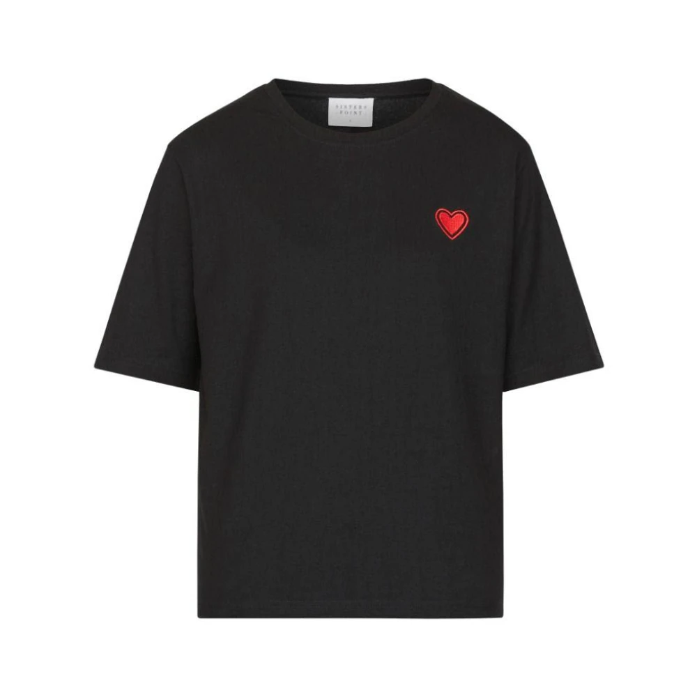 Sisters Point Zwart Loose Fit T-shirt Black Dames