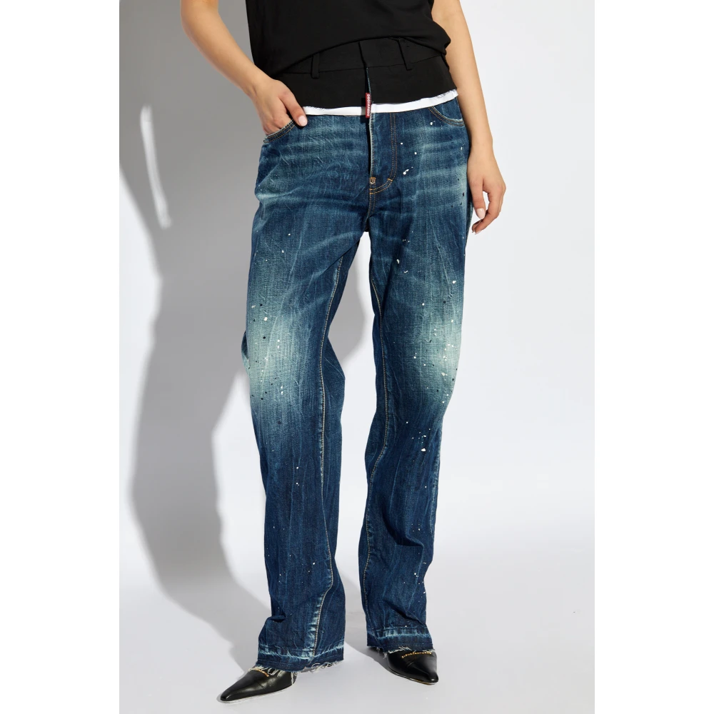 Dsquared2 Jeans gemaakt van gecombineerde materialen Blue Dames