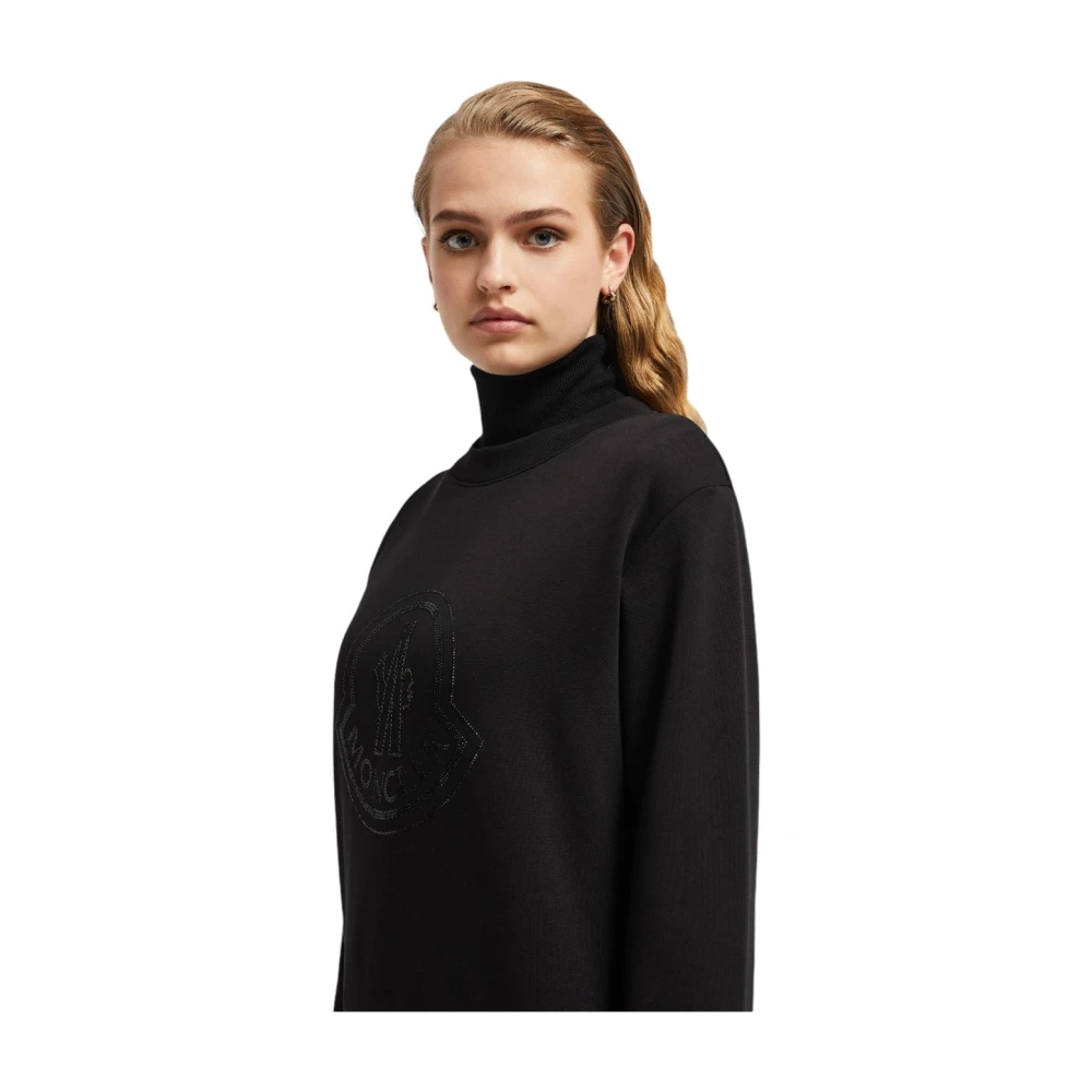 Moncler Kristal Logo Sweatshirt Zwart Black Dames